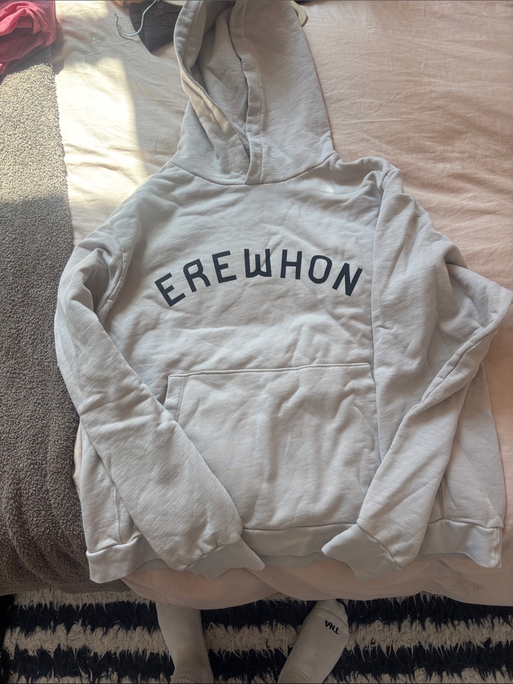 EREWHON Light Gray Logo Hoodie